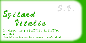 szilard vitalis business card